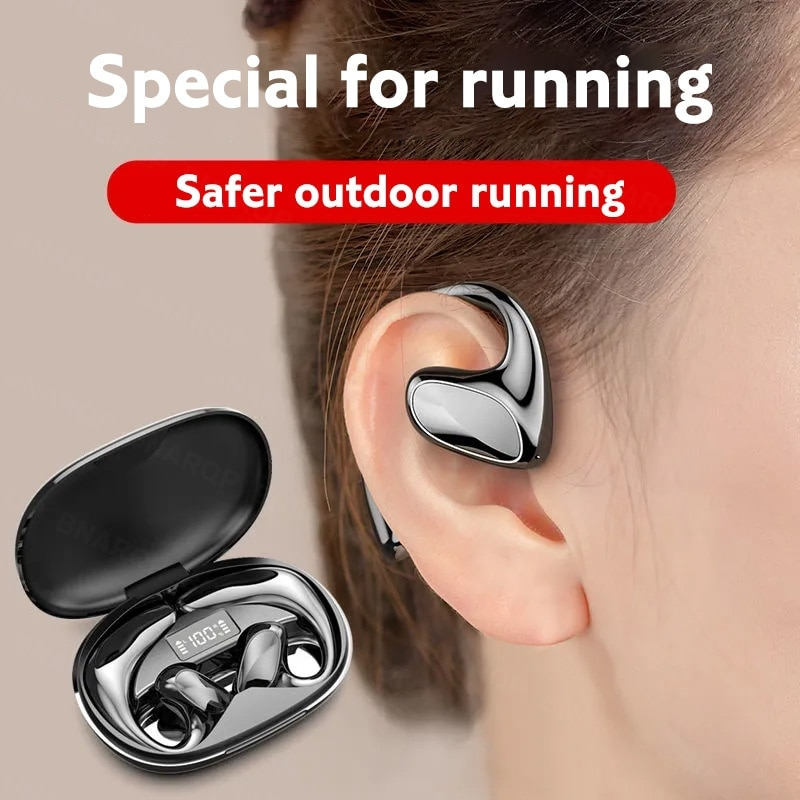 Air Conduction Bluetooth Earphones Sport Waterproof Led Display Wireless Headphones HiFi Stereo Earbuds Headsets with Microphone