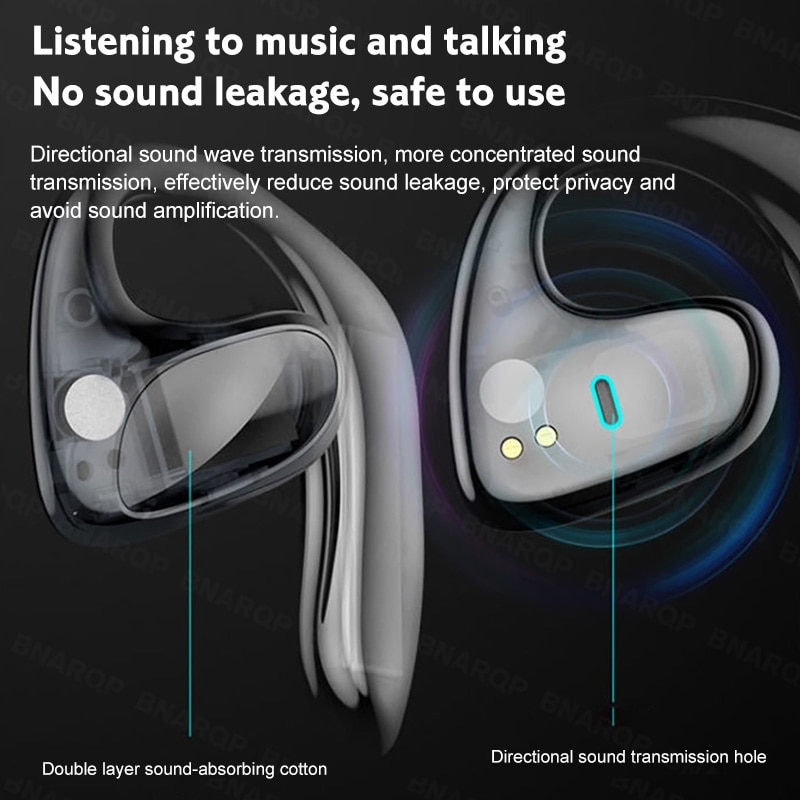 Air Conduction Bluetooth Earphones Sport Waterproof Led Display Wireless Headphones HiFi Stereo Earbuds Headsets with Microphone